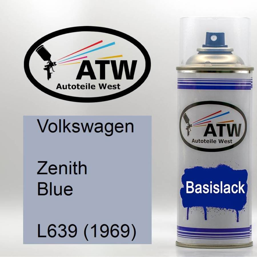 Volkswagen, Zenith Blue, L639 (1969): 400ml Sprühdose, von ATW Autoteile West.